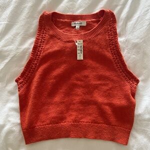 Madewell crochet-trim knit cropped tank - S